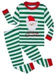 KikizYe Christmas Santa Pajamas for Kids, Green