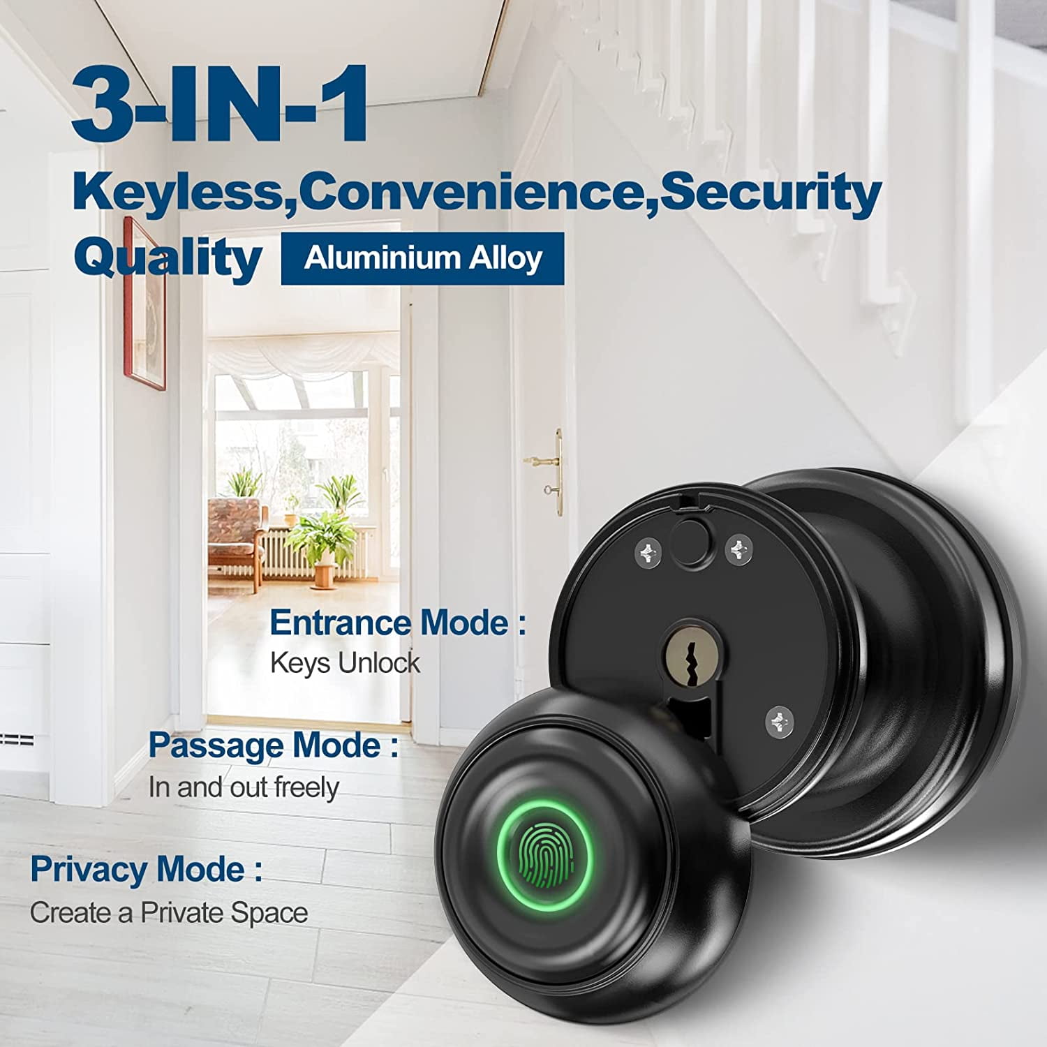 Smart Fingerprint Door Knob with App Control