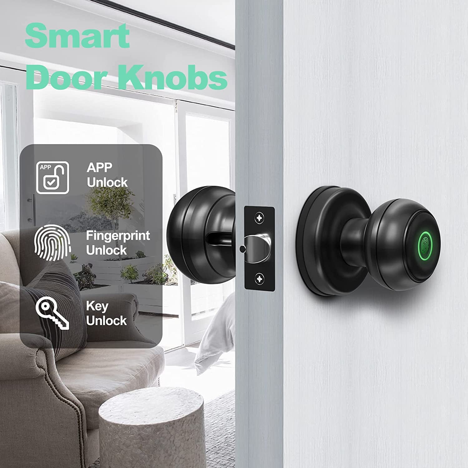 Smart Fingerprint Door Knob with App Control