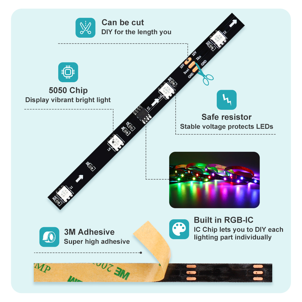 Ambient Lighting Led Strip Kit with HDMI Sync