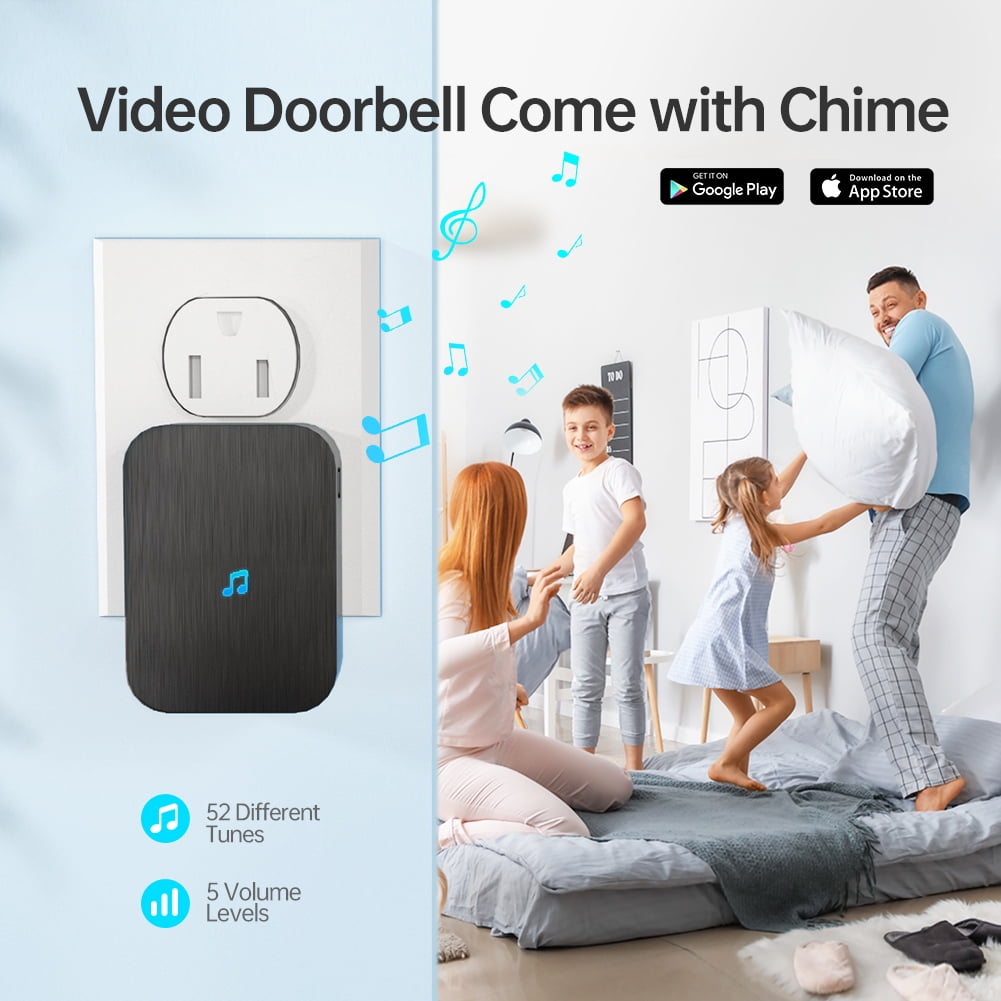 Wireless Video Doorbell with 1080P Camera & Chime