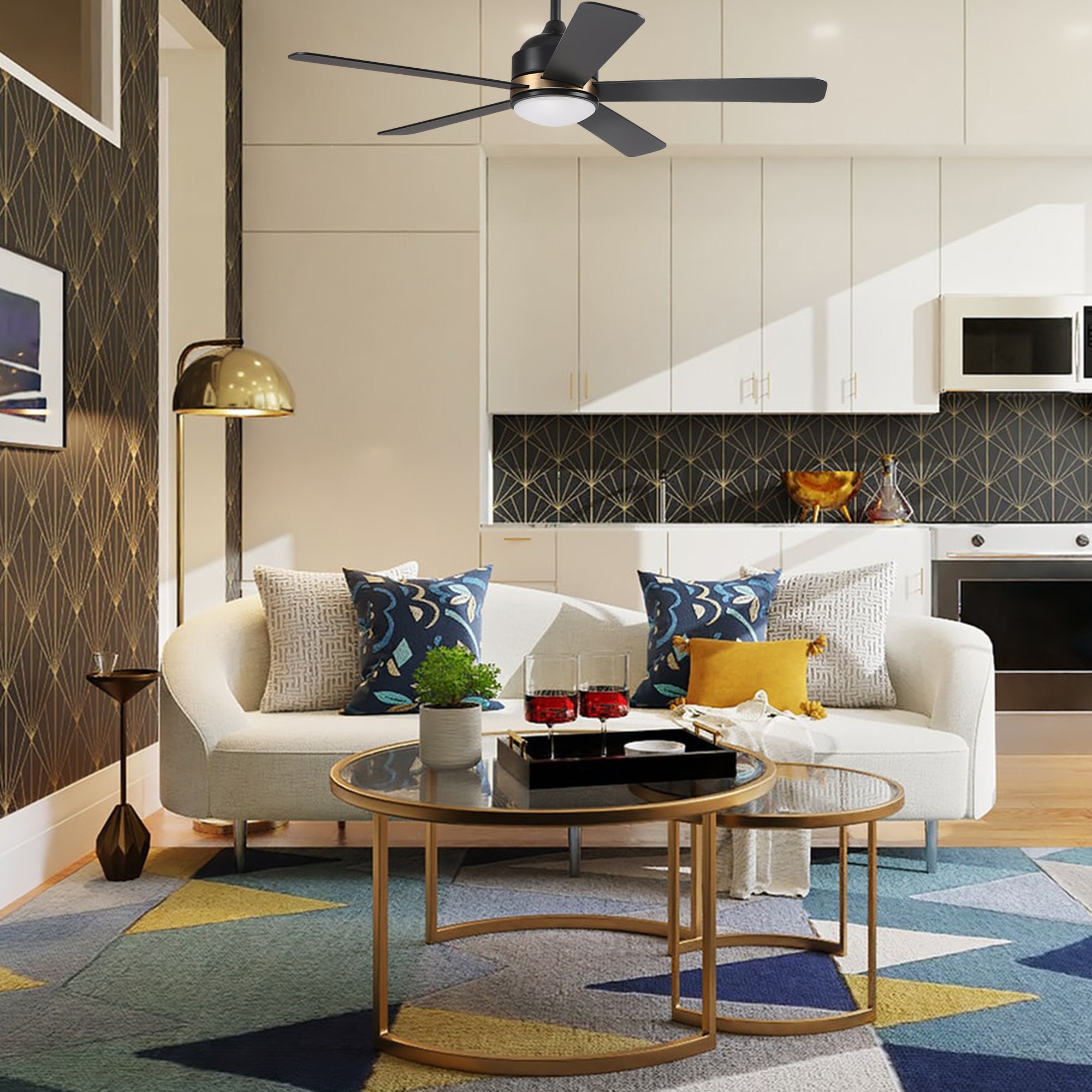 Smart Ceiling Fan with LED Light Kit