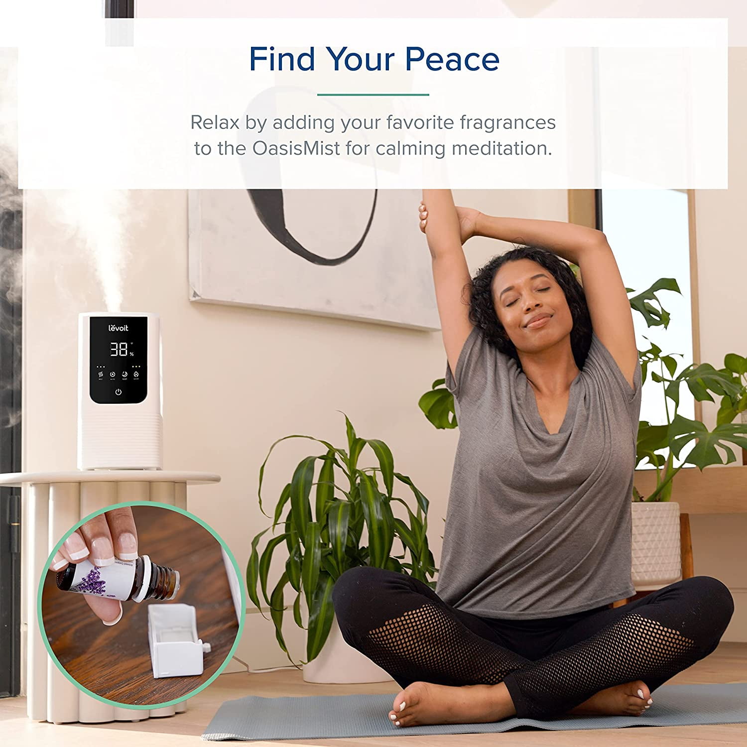 LEVOIT Smart Cool/Warm Mist Humidifier with Aromatherapy, 4.5L