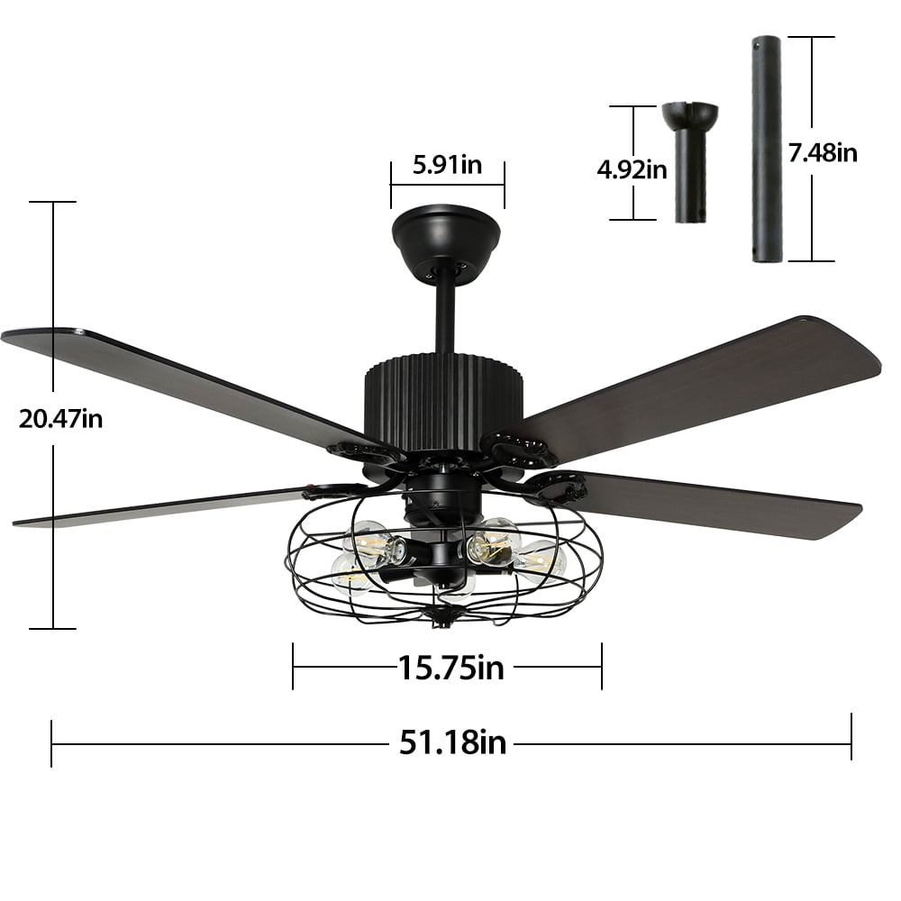 Smart Ceiling Fan with Remote Control 52in