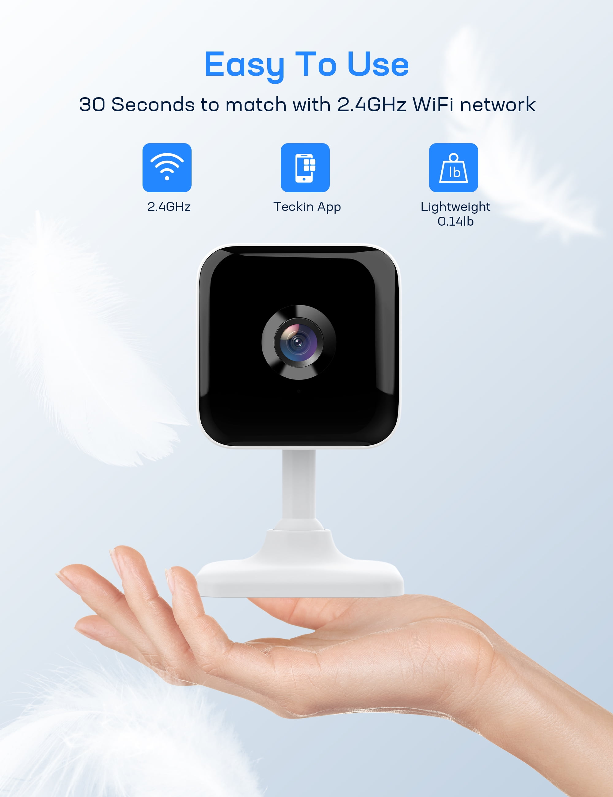 Teckin Indoor Wi-Fi Security Camera, 2 Pack