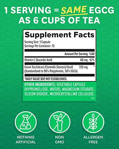 EGCG Green Tea Extract with Vitamin C – Vegan & Non-GMO