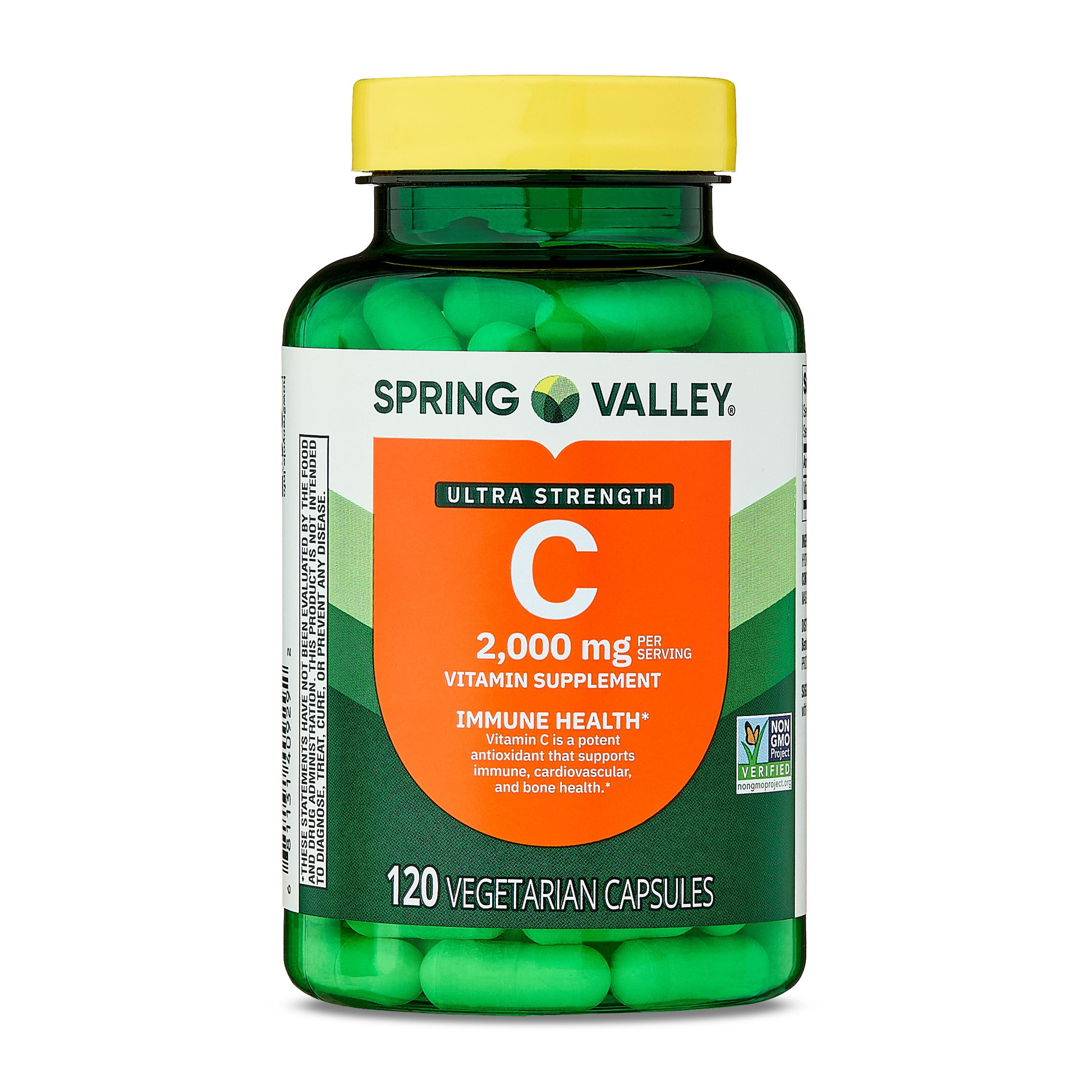 Ultra Strength Vitamin C Capsules, 2,000mg, 120 Count