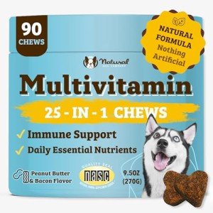 Natural Dog Multivitamin Chews - Peanut Butter Bacon Flavor