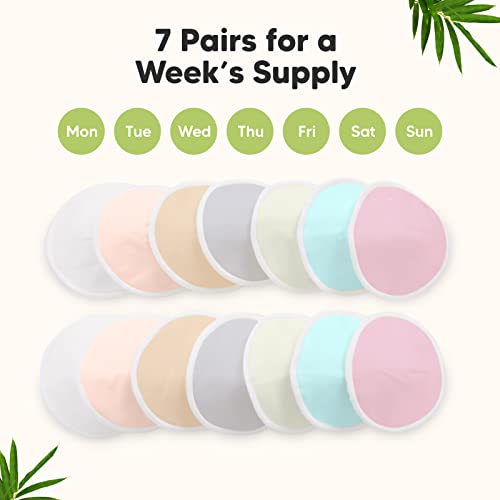 Organic Bamboo Nursing Breast Pads - Reusable & Washable