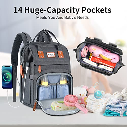 Multifunctional Waterproof Diaper Backpack with USB Port