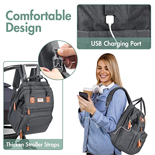 Multifunctional Waterproof Diaper Backpack with USB Port