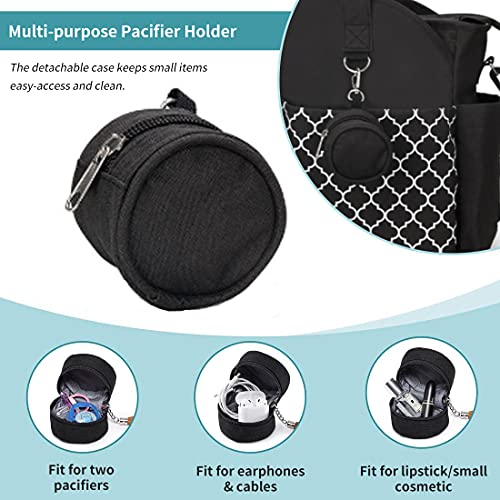 Multi-Function Black Diaper Bag with Changing Station