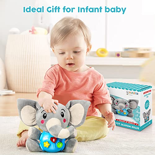 Plush Elephant Musical Baby Toy Set