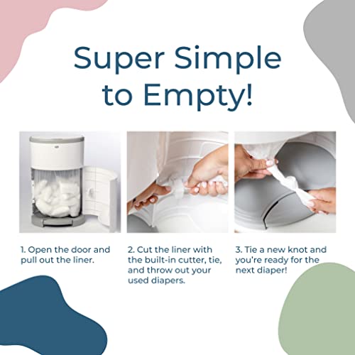 Dekor Classic White Diaper Pail, Hands-Free