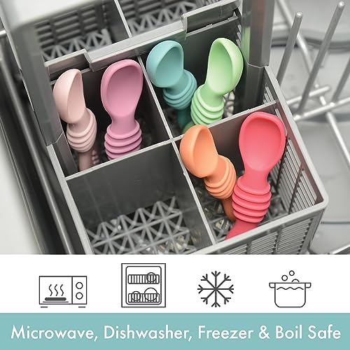 Silicone Rainbow Spoon Set for Babies & Toddlers