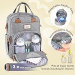 RUVALINO Gray Diaper Bag Backpack