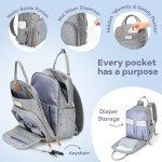 RUVALINO Gray Diaper Bag Backpack