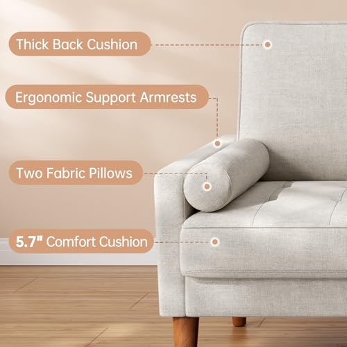 Vesgantti 48" Mid-Century Loveseat Sofa - Ashbeige