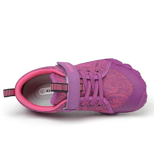 KUBUA Barefoot Shoes for Kids Boys Girls Minimalist Sports Sneakers Naturally Zero Drop Running Walking Tennis Athletic Training Gym A Purple 1 Big Kid