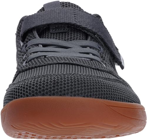 WHITIN Little Big Kids Wide Width Barefoot Walking Shoes Minimalist Zero Drop Sneaker Boys Girls Size 11 Running Training School Breathable Dark Grey 29