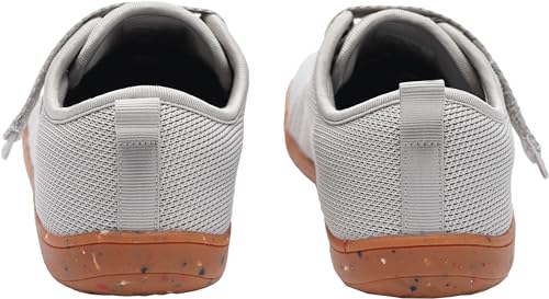 WHITIN Kids Wide Barefoot Shoes for Boys Girls Minimalist Wide Toe Box Zero Drop Sneakers Size 3 Big Walking Athletic Training Jogging Gifts Grey Multi 35