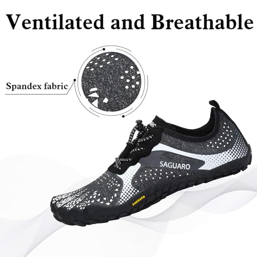 SAGUARO Women's Barefoot Water Shoes Beach Swimming Aqua Pool Surf Waterfall Hiking Quick Dry Athletic Minimalist Gym Jogging Running Walking Shoes White