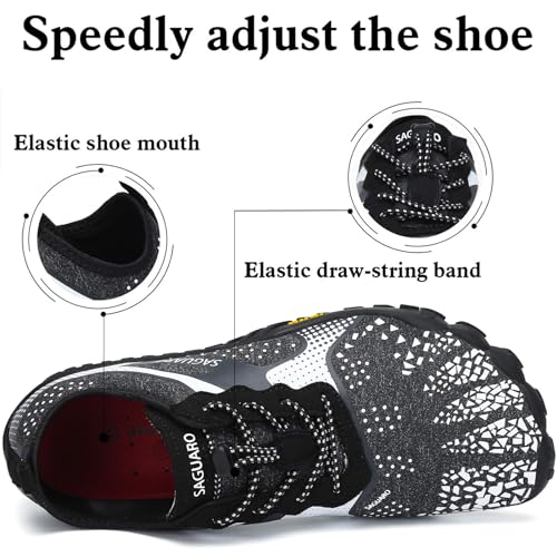 SAGUARO Women's Barefoot Water Shoes Beach Swimming Aqua Pool Surf Waterfall Hiking Quick Dry Athletic Minimalist Gym Jogging Running Walking Shoes White