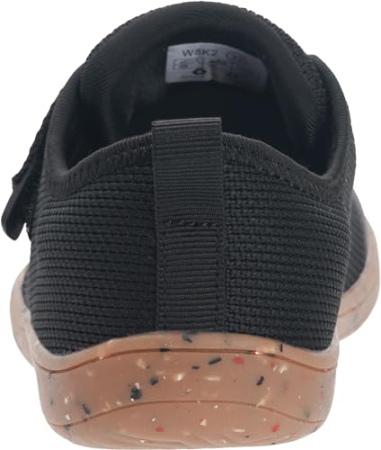 WHITIN Kids Extra Wide Barefoot Shoes Minimalist Zero Drop Sneakers for Boys Girls Size 1 Fashion Tennis Walking Running Hiking Children Black Gum 32