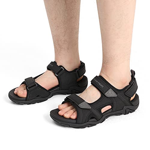DREAM PAIRS Men's Sandals Hiking Water Beach Sport Outdoor Athletic Arch Support Summer Sandals,Size 10,BLACK,SDSA228M