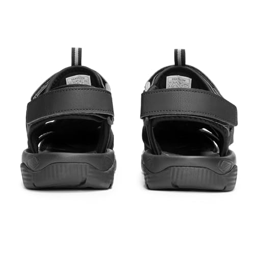 NORTIV 8 Men's Sandals, Closed Toe Athletic Sport Sandals, Mens Summer Shoes, Lightweight Trail Walking Sandals for Men Black Size 11 US SNAS222M