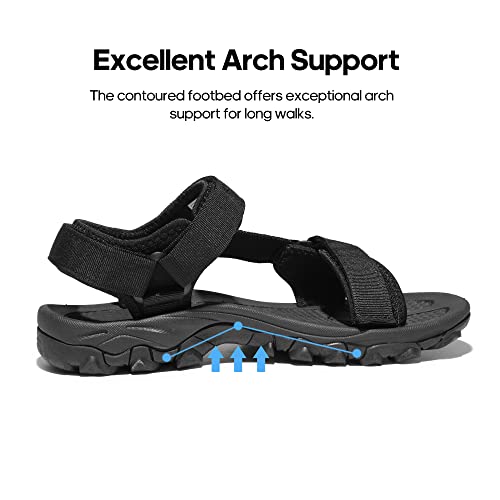 NORTIV 8 Men's Sandals Hiking Sports Lightweight Summer Water Arch Support River Open Toe Athletic Trail Outdoor Walking SandalsAll/black Size 10.5 LANGDO 2