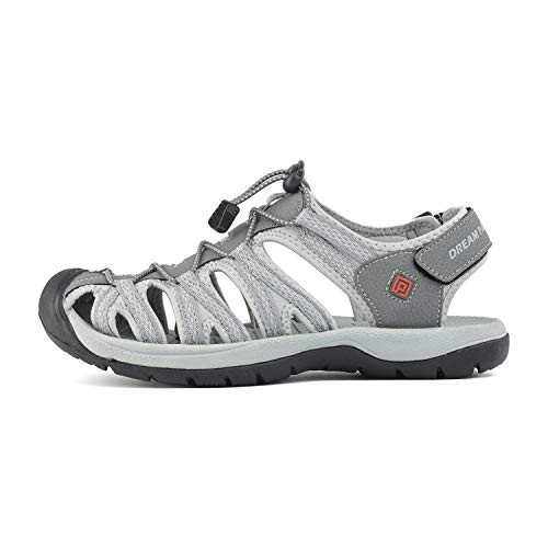 DREAM PAIRS Men's 160912-M-NEW Adventurous Summer Outdoor Sandals,Size 10.5,GREY/BLACK,160912-M-NEW