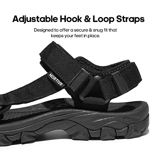 NORTIV 8 Men's Sandals Hiking Sports Lightweight Summer Water Arch Support River Open Toe Athletic Trail Outdoor Walking SandalsAll/black Size 10.5 LANGDO 2
