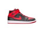 Men's Jordan Nike Air 1 Mid Shoes - Black/Red
