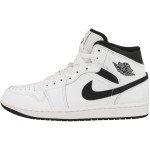 Jordan Men's 1 Mid White/Black Sports Shoes
