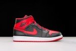 Men's Jordan Nike Air 1 Mid Shoes - Black/Red