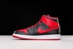 Men's Jordan Nike Air 1 Mid Shoes - Black/Red