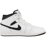 Jordan Men's 1 Mid White/Black Sports Shoes