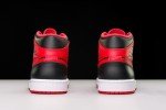 Men's Jordan Nike Air 1 Mid Shoes - Black/Red