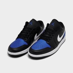 Air Jordan 1 Low Men's Shoes, Black/Game Royal, Size 9.5
