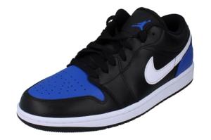 Air Jordan 1 Low Men's Shoes, Black/Game Royal, Size 9.5