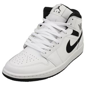 Jordan Men's 1 Mid White/Black Sports Shoes