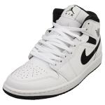 Jordan Men's 1 Mid White/Black Sports Shoes
