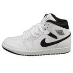 Jordan Men's 1 Mid White/Black Sports Shoes