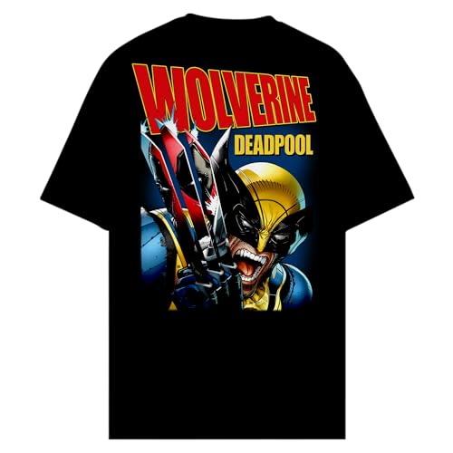 Deadpool Wolverine Magazine Graphic T-Shirt - Black