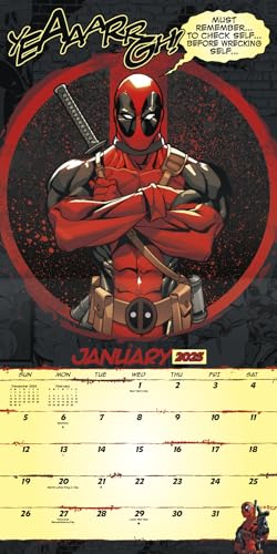 2025 Deadpool Marvel Wall Calendar