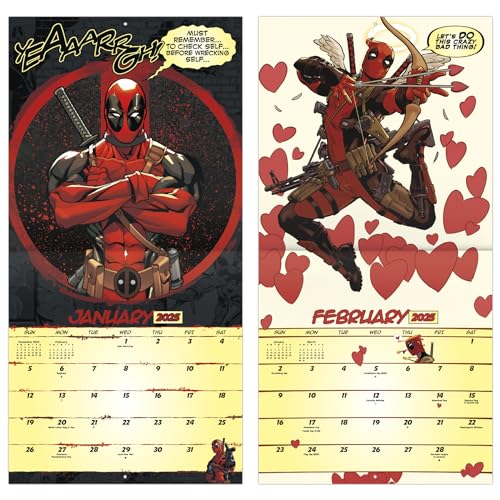 2025 Deadpool Marvel Wall Calendar