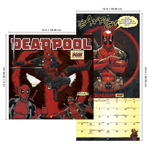 2025 Deadpool Marvel Wall Calendar