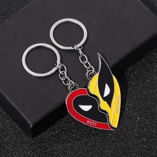Deadpool & Wolverine Best Friends Heart Keychains