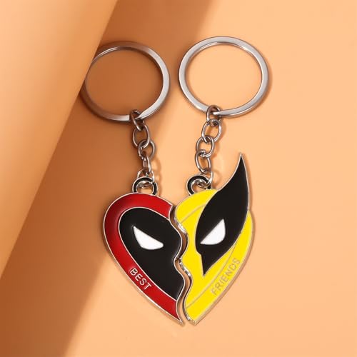 Deadpool & Wolverine Best Friends Heart Keychains